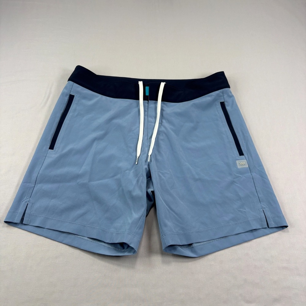 Rhone Swim Trunks Mens 32 Blue Point Blank Lined Hybrid Bathing Suit